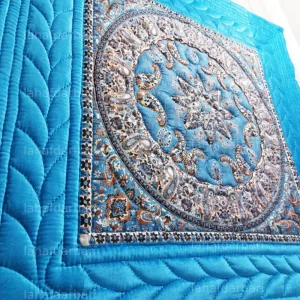 لحاف کرسی ترمه طرح ترنج آبی
