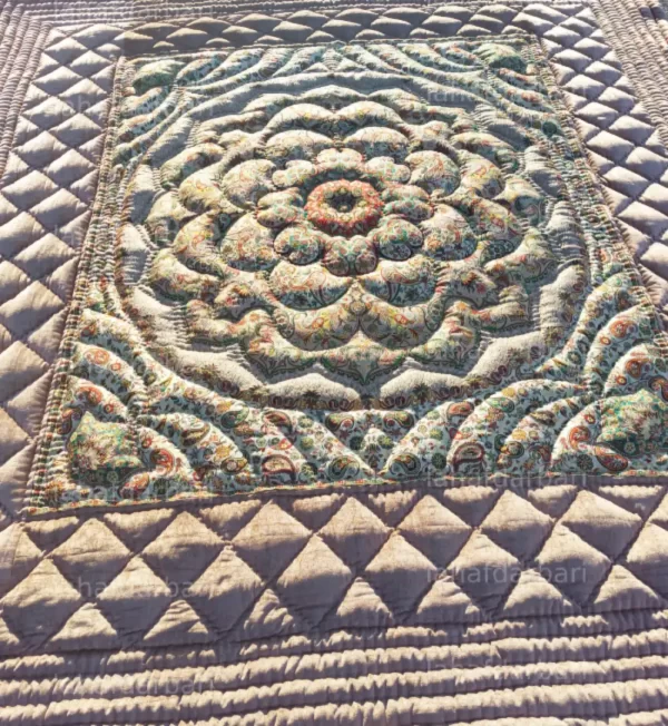 لحاف کرسی مخمل طرح اردیبهشت لوزی