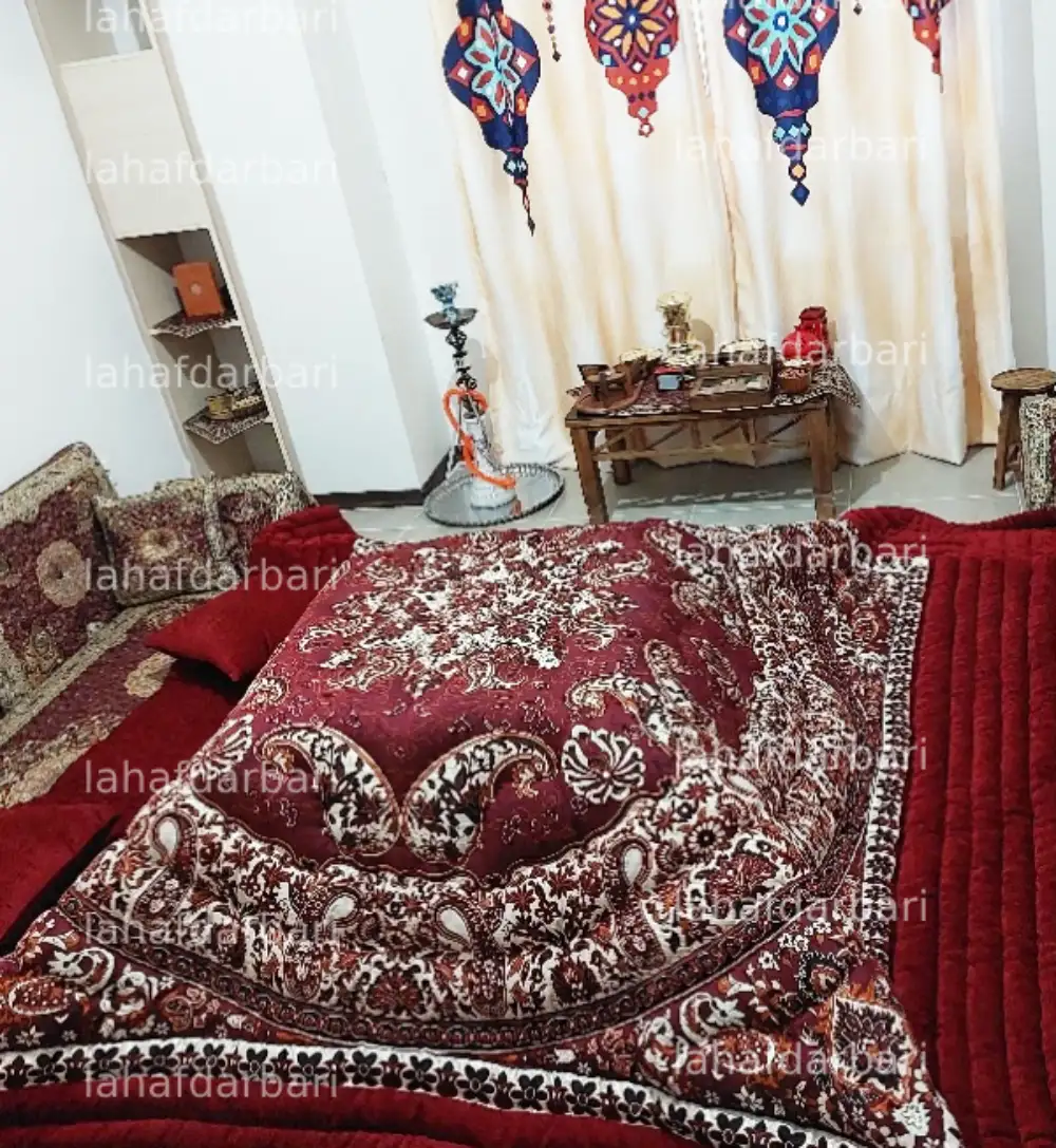 لحاف کرسی مخمل طرح ترنج